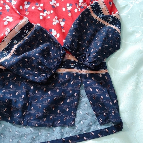 Loft floral red long sleeves top - Picture 8 of 10
